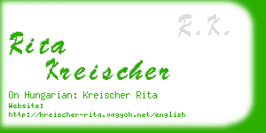 rita kreischer business card